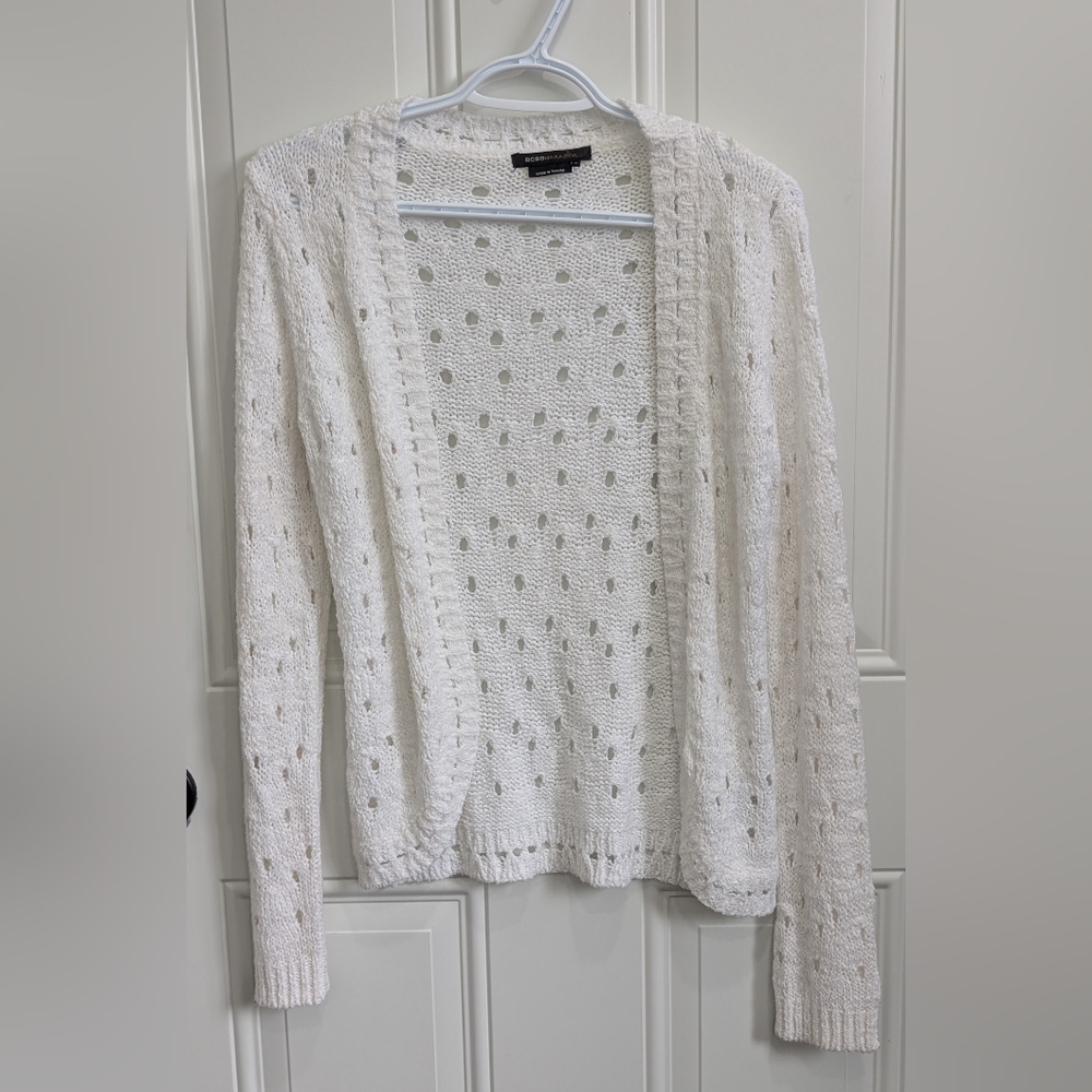 3/$50 BCBGMaxAzria White Textured Cardigan